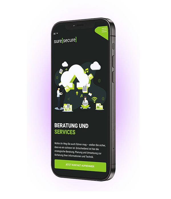 Ein Smartphone mit einer TYPO3 Website