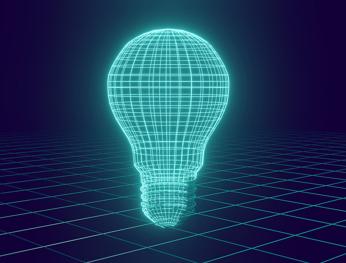 Eine NEON Glühbirne